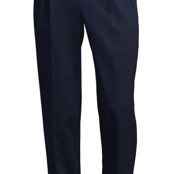 Lands End size 48 Traditional fit pleated navy chinos. New - Picture 3 of 4